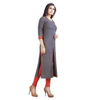 Blue printed rayon kurti 3