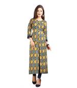 Green printed rayon kurti