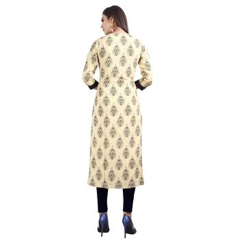 Off-white printed rayon kurti 2
