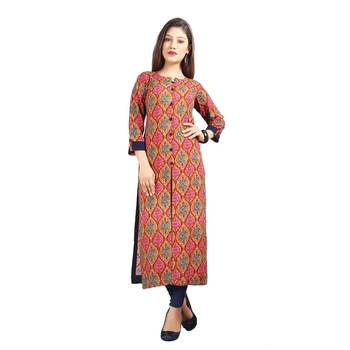 Multicolor printed rayon kurti 1