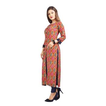 Multicolor printed rayon kurti 3