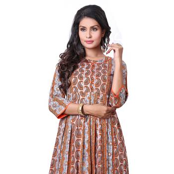 Multicolor printed rayon kurti 1