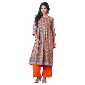 Multicolor printed rayon kurti 4