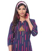 Purple printed rayon kurti