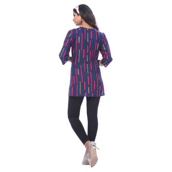 Purple printed rayon kurti 2