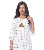 White printed rayon kurti
