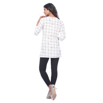 White printed rayon kurti 2