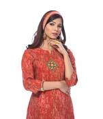 Red printed rayon kurti