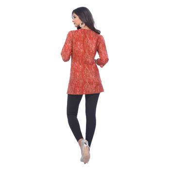 Red printed rayon kurti 2