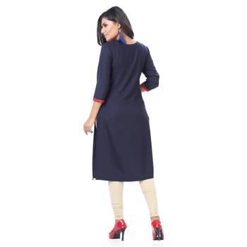 Red printed rayon kurti 2
