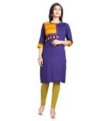 Blue plain rayon kurti
