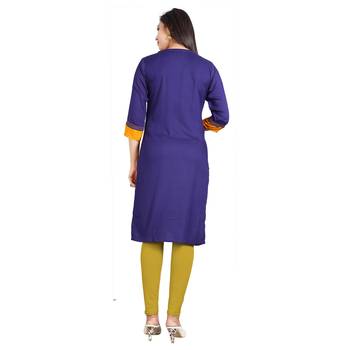 Blue plain rayon kurti 2