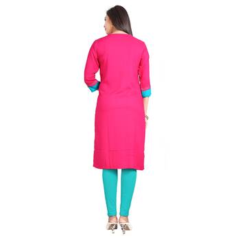 Pink plain rayon kurti 2