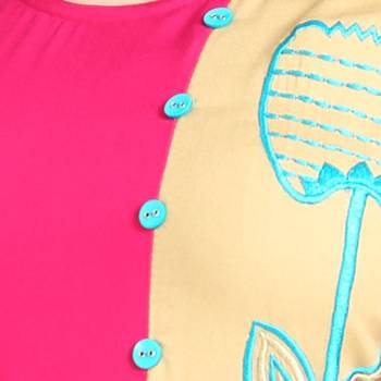 Pink embroidered rayon kurti 5