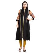 Black printed rayon kurti