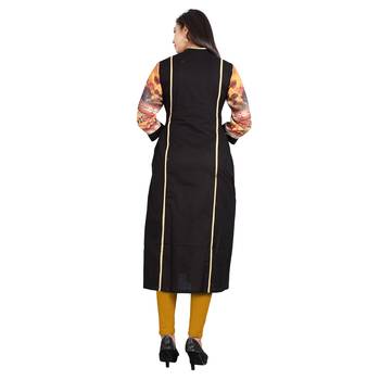 Black printed rayon kurti 2