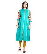 Blue printed rayon kurti