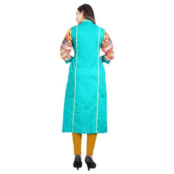 Blue printed rayon kurti 2