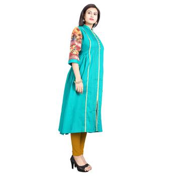 Blue printed rayon kurti 3