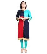Blue plain rayon kurti