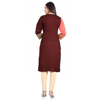 Pink plain rayon kurti 2