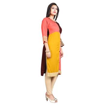 Pink plain rayon kurti 3