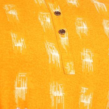 Orange printed rayon kurti 5