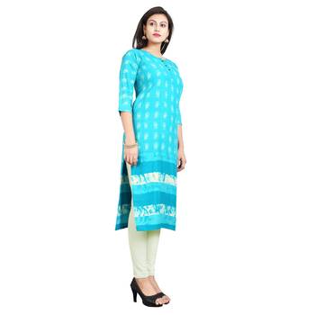 Blue printed rayon kurti 3
