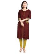 Brown plain rayon kurti