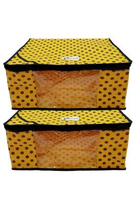 Shree Shyam Products Polka Print Non Woven Box Saree Cover, 2 Pcs Set 1