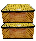 Shree Shyam Products Polka Print Non Woven Box Saree Cover, 2 Pcs Set