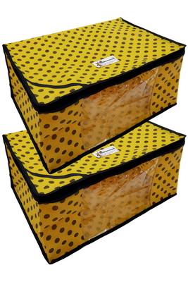 Shree Shyam Products Polka Print Non Woven Box Saree Cover, 2 Pcs Set 2