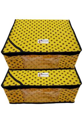 Shree Shyam Products Polka Print Non Woven Box Saree Cover, 2 Pcs Set 3