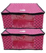 Shree Shyam Products Polka Print Non Woven Box Saree Cover, 2 Pcs Set
