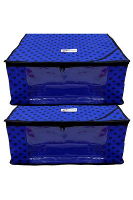 Shree Shyam Products Polka Print Non Woven Box Saree Cover, 2 Pcs Set 1