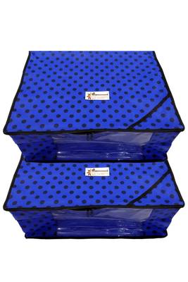 Shree Shyam Products Polka Print Non Woven Box Saree Cover, 2 Pcs Set 3