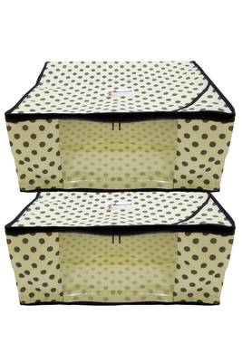 Shree Shyam Products Polka Print Non Woven Box Saree Cover, 2 Pcs Set 1