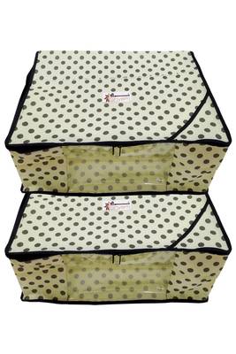 Shree Shyam Products Polka Print Non Woven Box Saree Cover, 2 Pcs Set 3