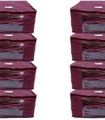 Shree Shyam Products Maroon Non Woven Box Saree Cover, 8 Pcs Set