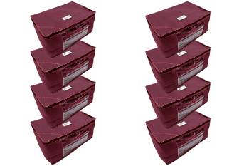 Shree Shyam Products Maroon Non Woven Box Saree Cover, 8 Pcs Set 2