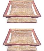 Shree Shyam Products Maroon Border Brocade Semi Transparent Box Saree Cover, 2 Pcs Set