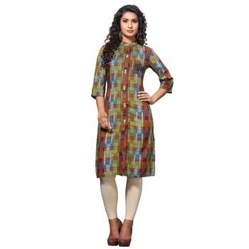 Multicolor printed rayon kurti 1