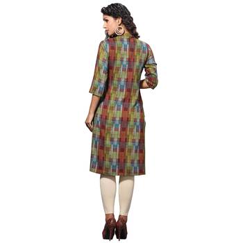 Multicolor printed rayon kurti 2