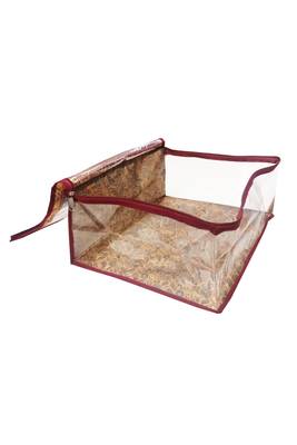 Shree Shyam Products Maroon Border Brocade Semi Transparent Box Saree Cover, 4 Pcs Set 3