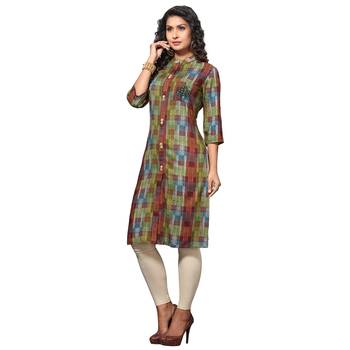 Multicolor printed rayon kurti 3