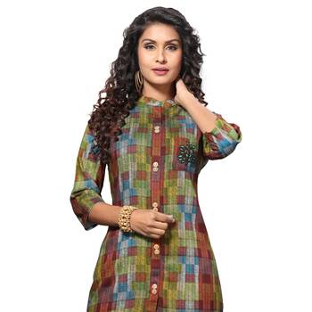 Multicolor printed rayon kurti 4