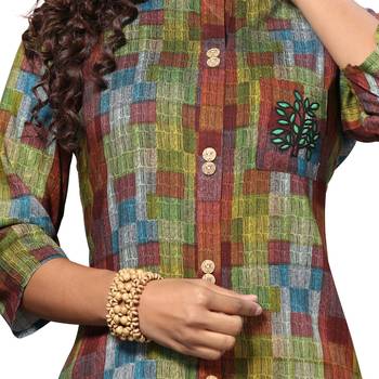 Multicolor printed rayon kurti 5
