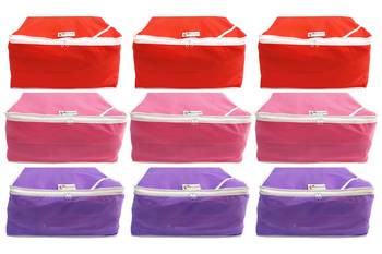Shree Shyam Products Non Woven 9 Inch Non Transparent Box Saree Cover, 9 Pcs Set 1