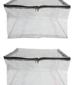 Shree Shyam Products Silver Transparent 12 Inch Box Saree Cover, 2 Pcs Set