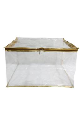 Shree Shyam Products Gold Transparent 12 Inch Box Saree Cover, 1 Pcs Set 1